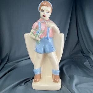 Vintage Weil Ware California Pottery Boy Figurine Planter 4033 Mid Century